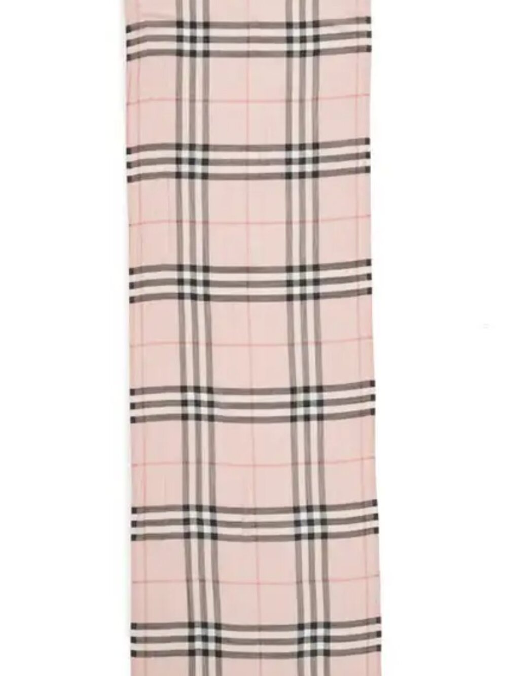Burberry Check Wool & Silk Gauze Scarf ASH ROSE